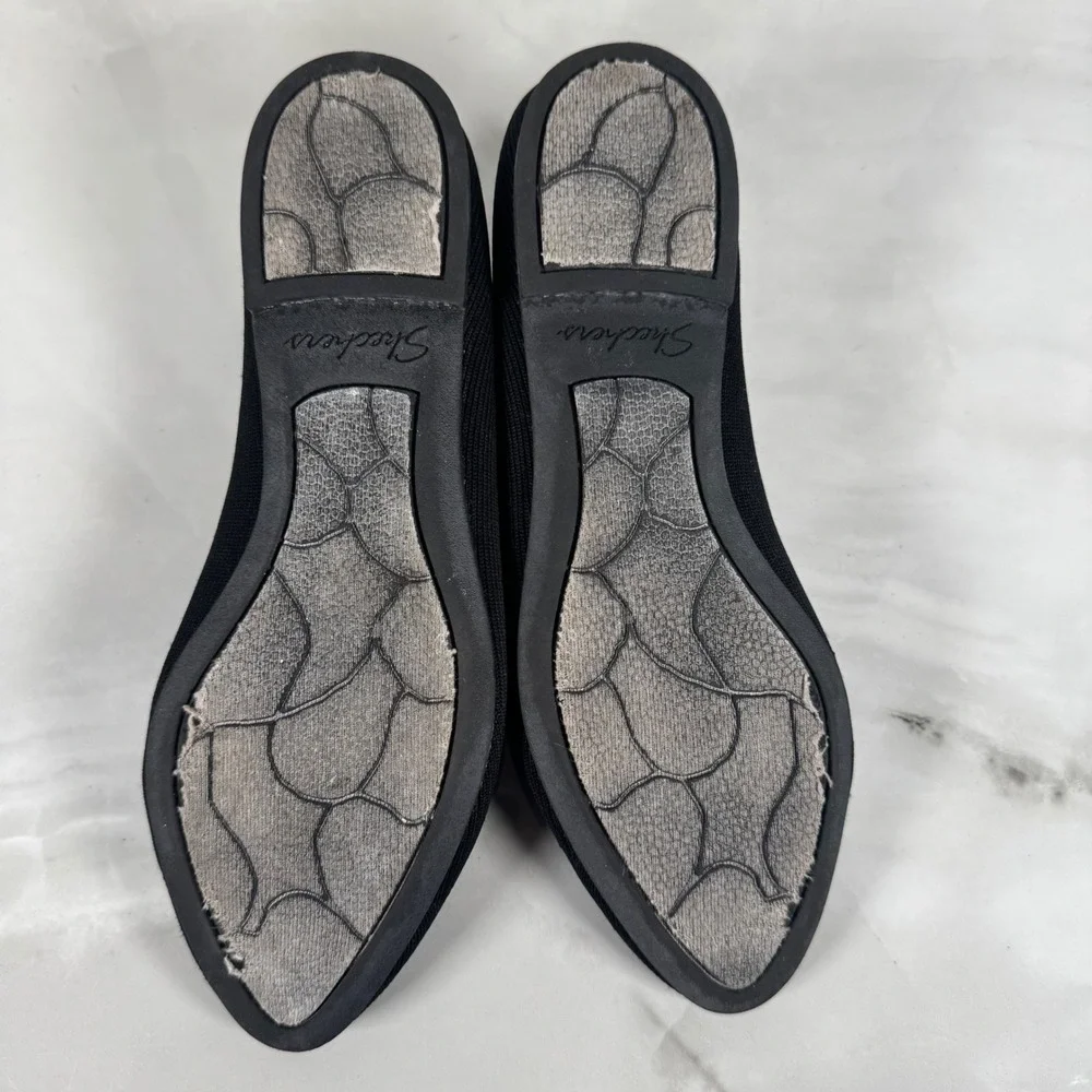 Skechers Black Knit Pointed‎ Toe Flats Air Cooled Memory Foam Insoles Slip On 7